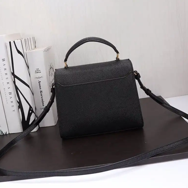 CHEAP Laurent Saint Grained Top Bag In Leather Cassandra Mini Gold Black Handle 0408